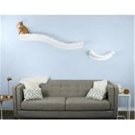 THE REFINED FELINE The Refined Feline LOT-BRAN-WH Lotus Branch Cat Shelf; White LOT-BRAN-WH